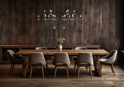 Allistair 16 Light 56" Linear Pendant in Matte Black in a room setting