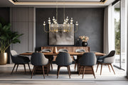Allistair 16 Light 56" Linear Pendant in Modern Gold in a room setting