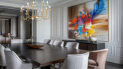 Allistair 16 Light 56" Linear Pendant in Modern Gold in a room setting