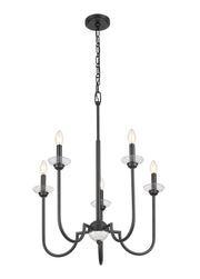 Allistair 5 Light 24" Chandelier in Matte Black