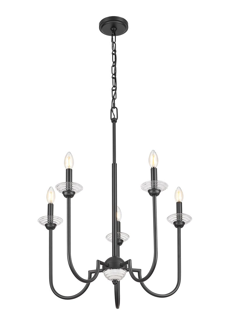 Allistair 5 Light 24" Chandelier in Matte Black