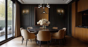 Allistair 5 Light 24" Chandelier in Matte Black in a room setting