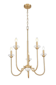 Allistair 5 Light 24" Chandelier in Modern Gold
