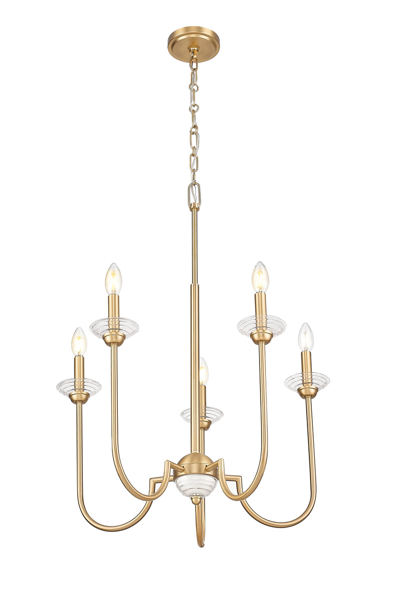 Allistair 5 Light 24" Chandelier in Modern Gold