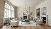 Allistair 5 Light 24" Chandelier in Modern Gold in a room setting