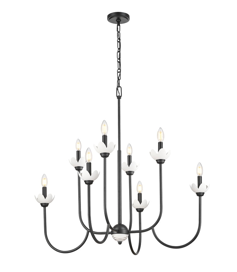 Allistair 8 Light 36" Chandelier in Matte Black