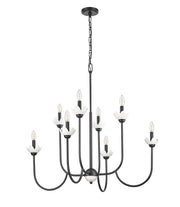 Allistair 8 Light 36" Chandelier in Matte Black