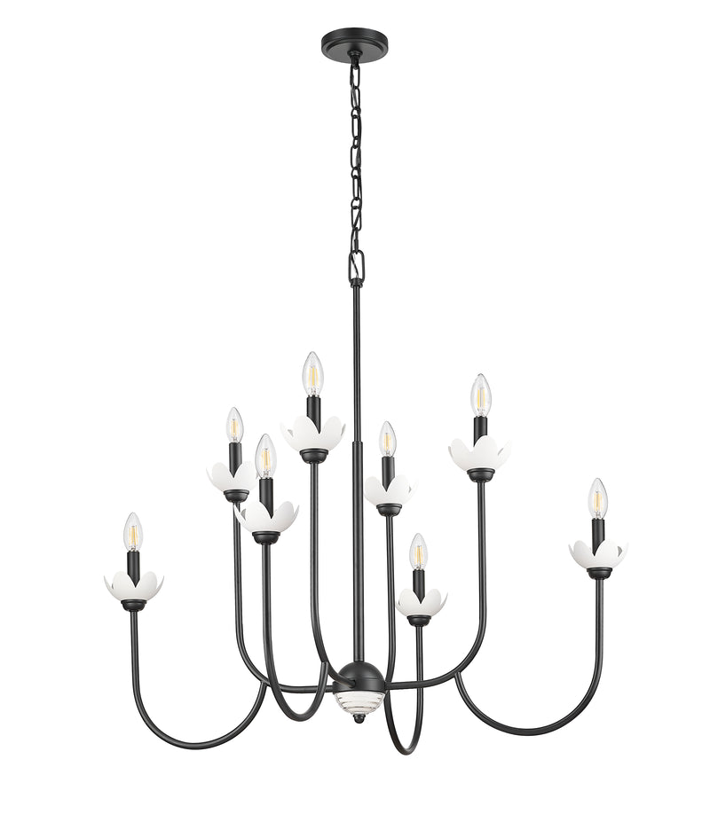 Allistair 8 Light 36" Chandelier in Matte Black