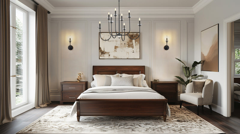 Allistair 8 Light 36" Chandelier in Matte Black in a room setting