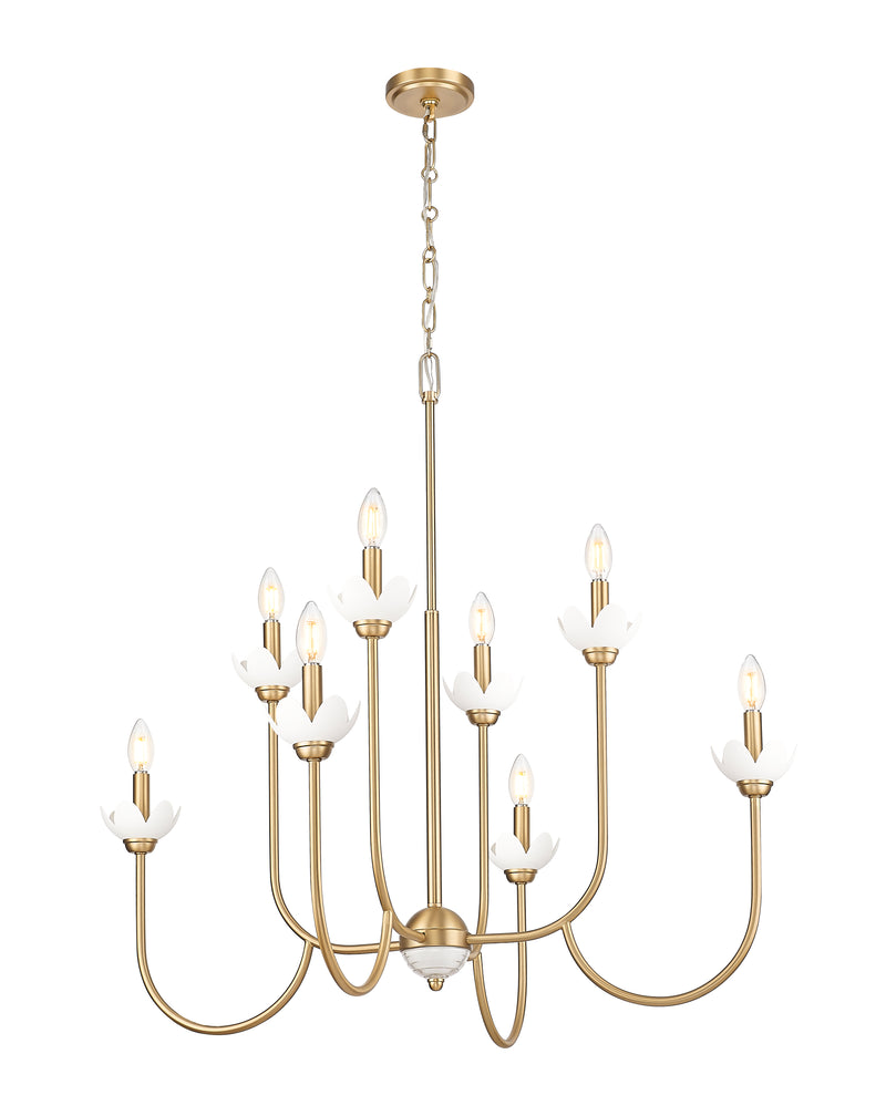 Allistair 8 Light 36" Chandelier in Modern Gold