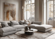 Allistair 8 Light 36" Chandelier in Modern Gold in a room setting
