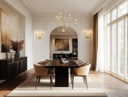 Allistair 8 Light 36" Chandelier in Modern Gold in a room setting