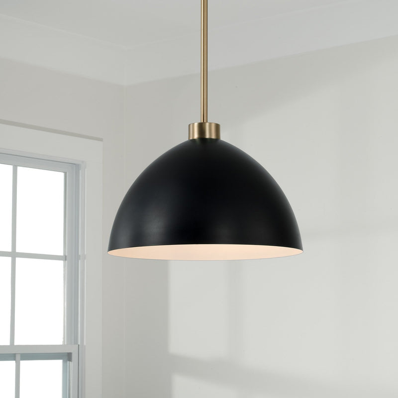 Ross Pendant in Aged Brass and Black