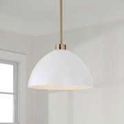 Ross Pendant in Aged Brass and White