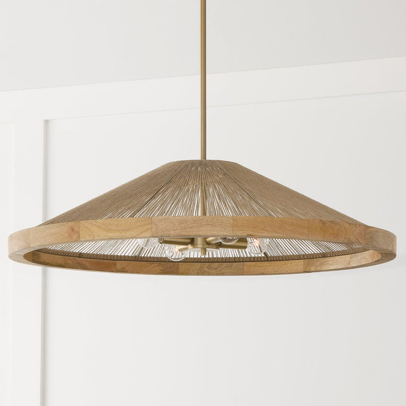 Maya 4-Light Low Profile Pendant in Matte Brass