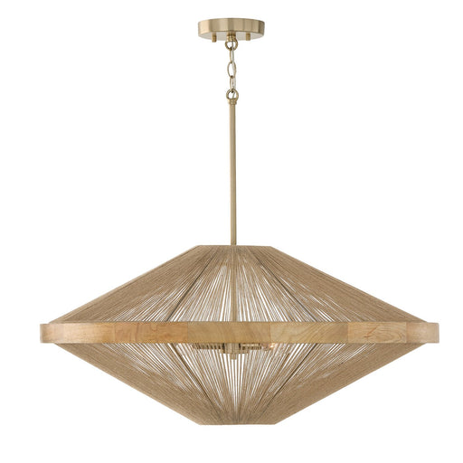 Maya 4-Light Tall Pendant in Matte Brass