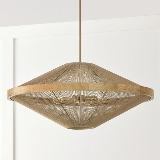 Maya 4-Light Tall Pendant in Matte Brass
