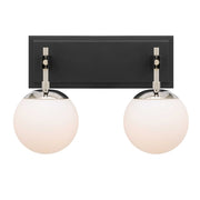 Allie 2-Light 16.2" Vanity Light in Black/Polished Nickel