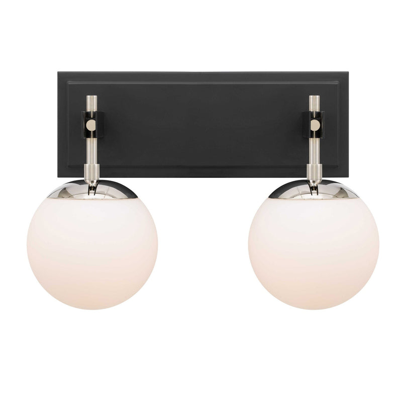 Allie 2-Light 16.2" Vanity Light in Black/Polished Nickel
