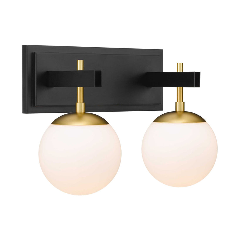 Allie 2-Light 16.2" Vanity Light in Black/Satin Brass