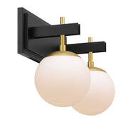 Allie 2-Light 16.2" Vanity Light in Black/Satin Brass