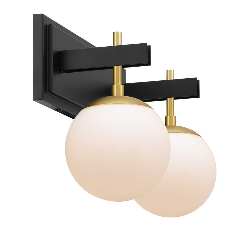 Allie 2-Light 16.2" Vanity Light in Black/Satin Brass