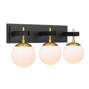 Allie 3-Light 24.8" Vanity Light in Black/Satin Brass