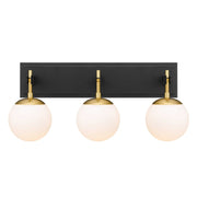 Allie 3-Light 24.8" Vanity Light in Black/Satin Brass