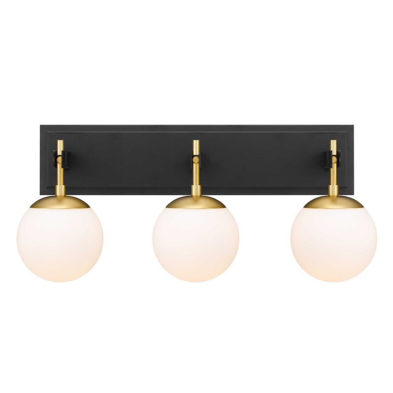 Allie 3-Light 24.8" Vanity Light in Black/Satin Brass