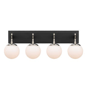 Allie 4-Light 30.2" Vanity Light in Black/Polished Nickel