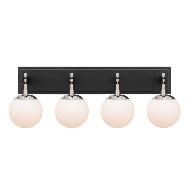 Allie 4-Light 30.2" Vanity Light in Black/Polished Nickel