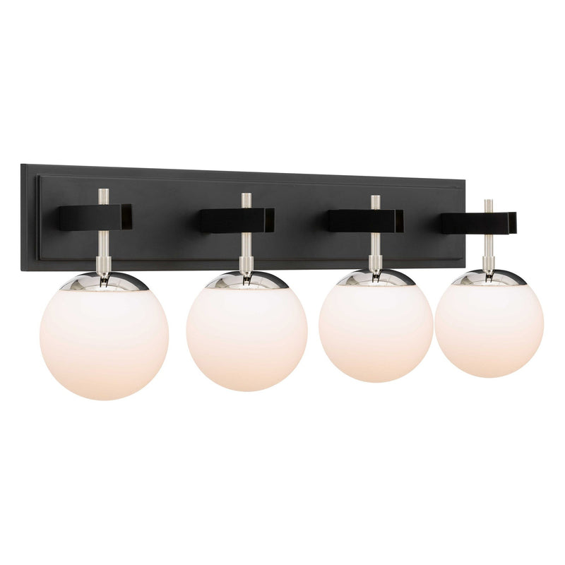 Allie 4-Light 30.2" Vanity Light in Black/Polished Nickel
