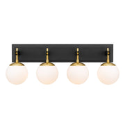 Allie 4-Light 30.2" Vanity Light in Black/Satin Brass