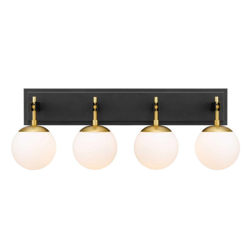 Allie 4-Light 30.2" Vanity Light in Black/Satin Brass
