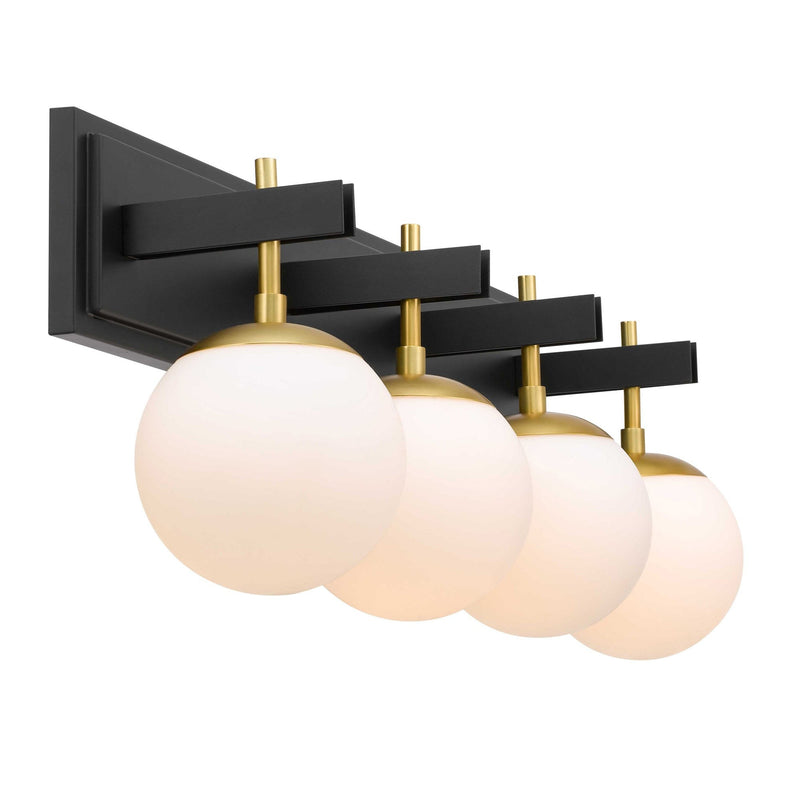 Allie 4-Light 30.2" Vanity Light in Black/Satin Brass