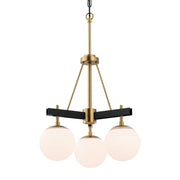 Allie 3-Light 18" Chandelier in Black/Satin Brass