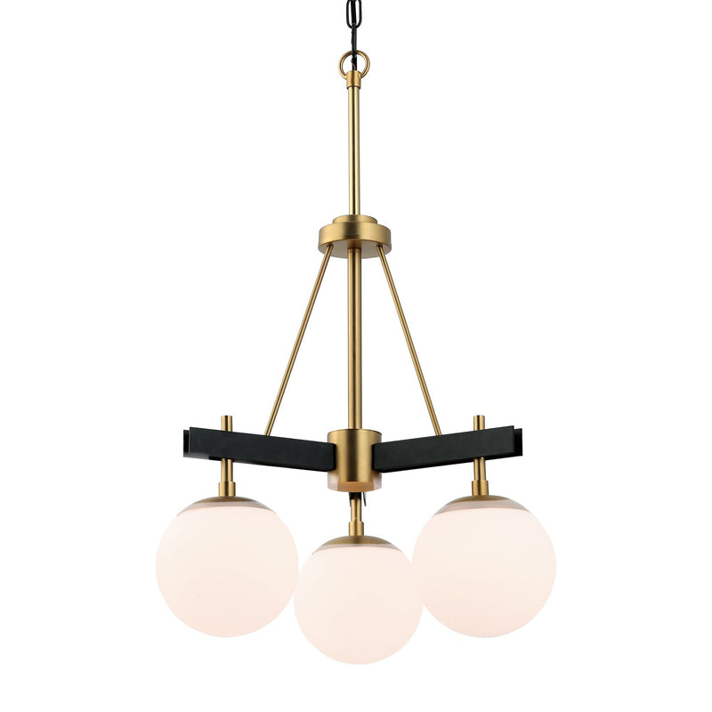 Allie 3-Light 18" Chandelier in Black/Satin Brass