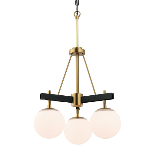 Allie 3-Light 18" Chandelier in Black/Satin Brass