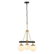 Allie 3-Light 18" Chandelier in Black/Satin Brass
