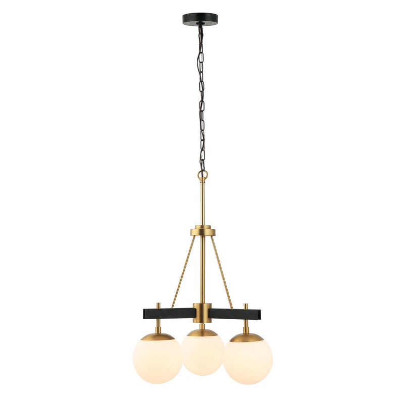 Allie 3-Light 18" Chandelier in Black/Satin Brass