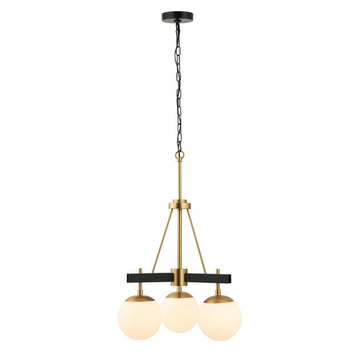 Allie 3-Light 18" Chandelier in Black/Satin Brass