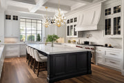 Claudine 4 Light 18" Chandelier in Modern Gold in a room setting