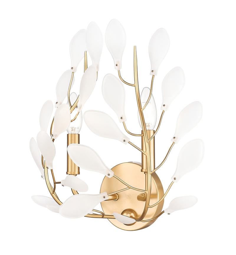 Claudine 2 Light 14.5" Wall Sconce in Modern Gold