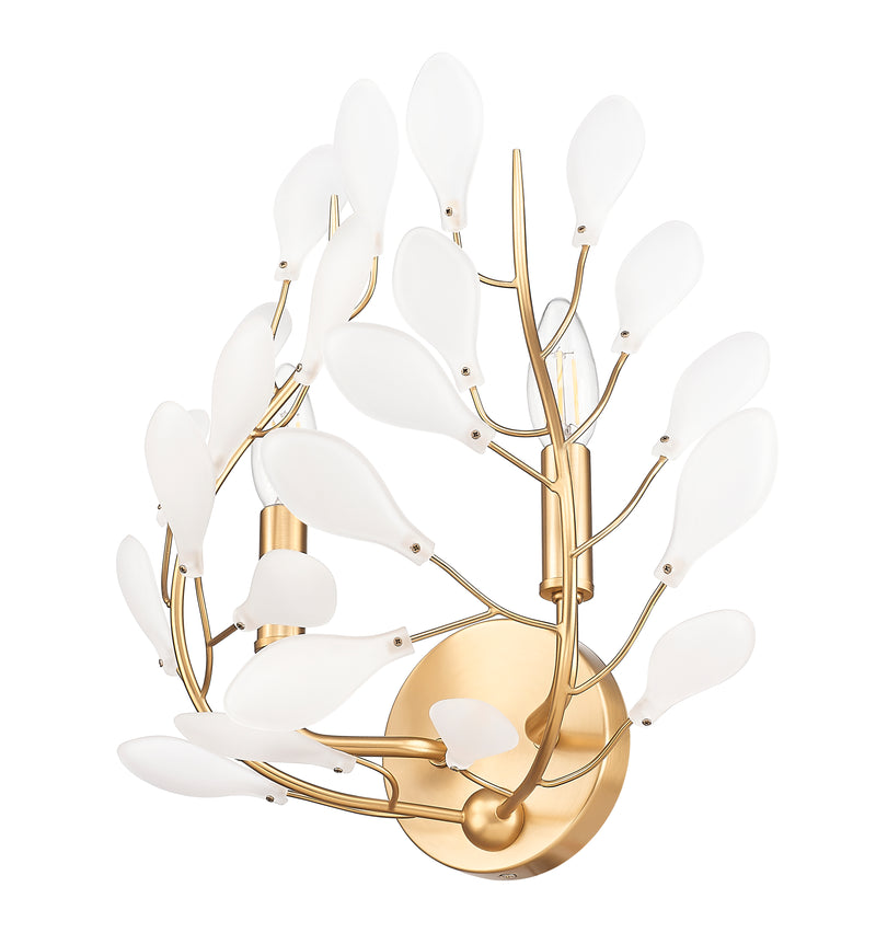 Claudine 2 Light 14.5" Wall Sconce in Modern Gold