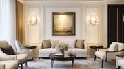 Claudine 2 Light 14.5" Wall Sconce in Modern Gold in a room setting