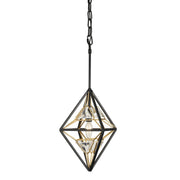 Marcia 10.25" Mini Pendant in Matte Black/French Gold
