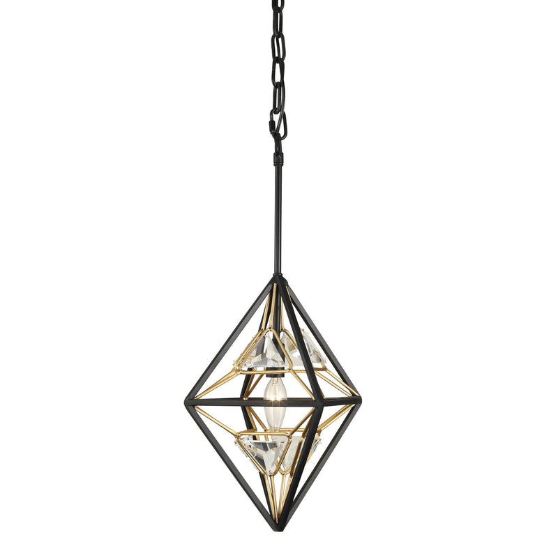 Marcia 10.25" Mini Pendant in Matte Black/French Gold