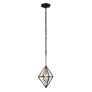 Marcia 10.25" Mini Pendant in Matte Black/French Gold