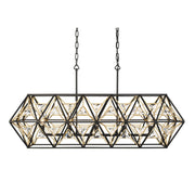 Marcia 5-Light 42" Linear Pendant in Matte Black/French Gold