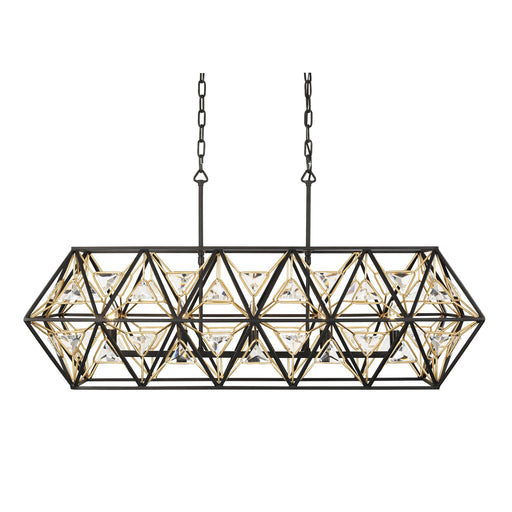 Marcia 5-Light 42" Linear Pendant in Matte Black/French Gold